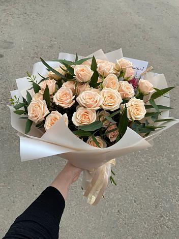 Букет Кремовые розы Латте в Мокроусе